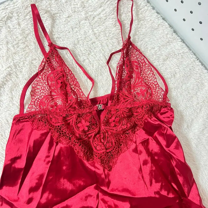 [SOLD OUT] (100% 새상품) 레드 레이스 슬립 란제리