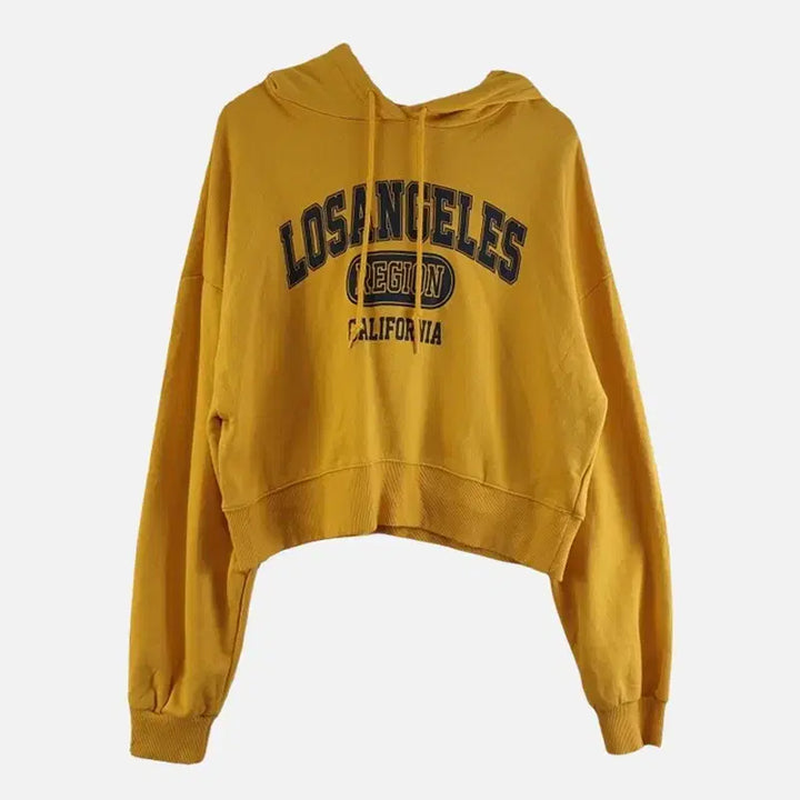 [BUNJANG] FREE Lettering Hoodie Yellow / 여FREE 레터링 후드티 옐로우 M6223