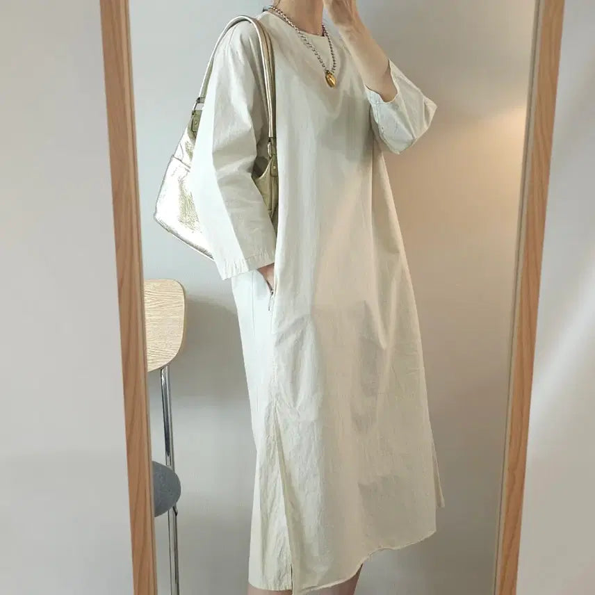 [SOLD OUT] (F)라레브 여성 반팔 롱 원피스 코튼 W2951