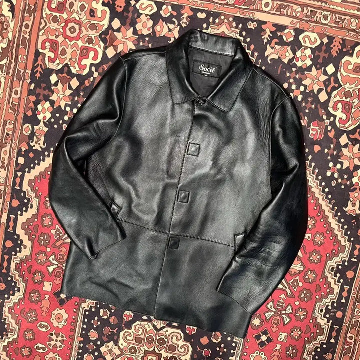 [BUNJANG] Leder Collector XL Leather Half Coat / 753/( XL ) 가죽자켓 가죽코트 가죽하프 워크웨어 아메카지 카코트