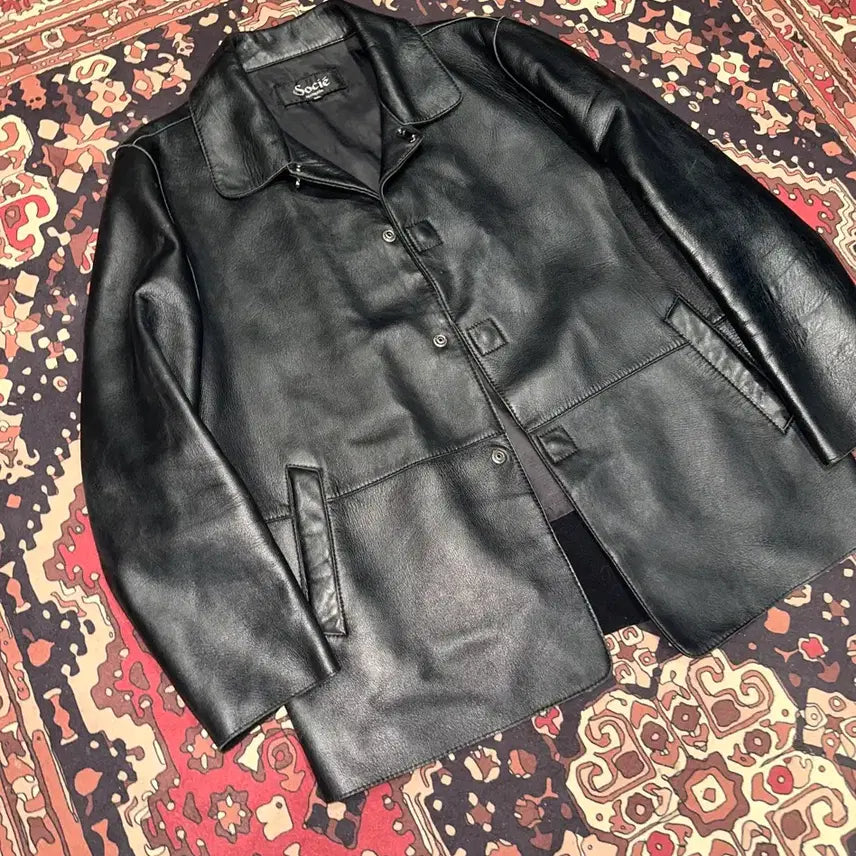 [BUNJANG] Leder Collector XL Leather Half Coat / 753/( XL ) 가죽자켓 가죽코트 가죽하프 워크웨어 아메카지 카코트