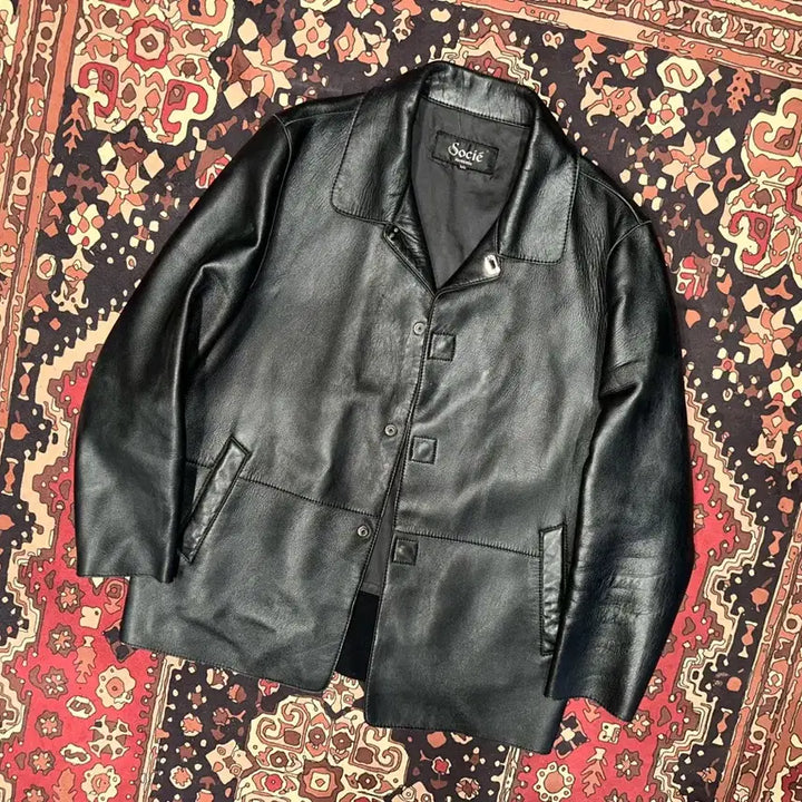 [BUNJANG] Leder Collector XL Leather Half Coat / 753/( XL ) 가죽자켓 가죽코트 가죽하프 워크웨어 아메카지 카코트