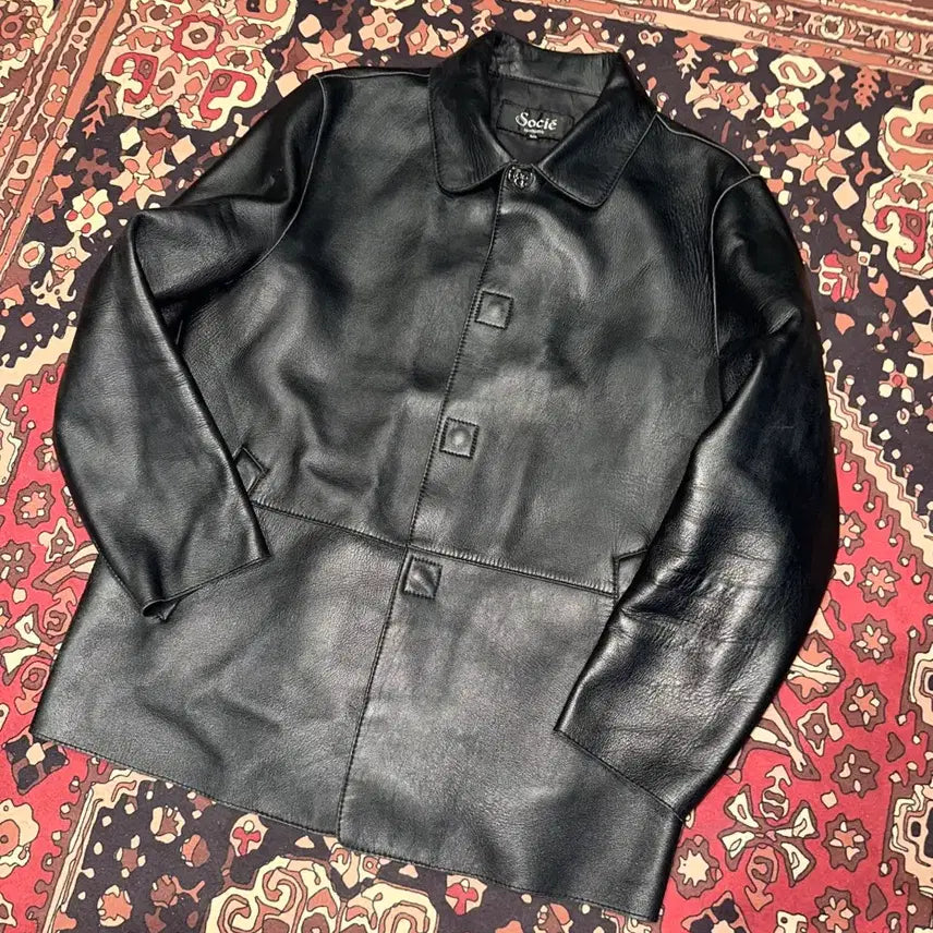 [BUNJANG] Leder Collector XL Leather Half Coat / 753/( XL ) 가죽자켓 가죽코트 가죽하프 워크웨어 아메카지 카코트
