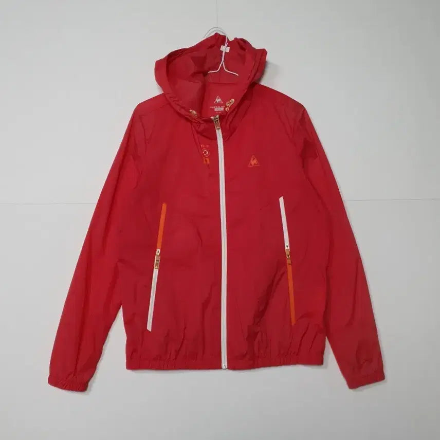 [BUNJANG] Le Coq Sportif Red Windbreaker Hooded Zip-Up Jacket / 르꼬끄 레드 바람막이 후드집업 ㅡ0182