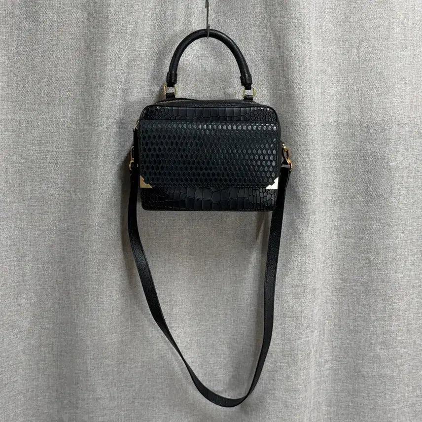 [BUNJANG] Rouge&amp;Lounge Croc Embossed Leather Tote Crossbody Bag / 한섬 루즈앤라운지 크로커 엠보 소가죽 토트 크로스백
