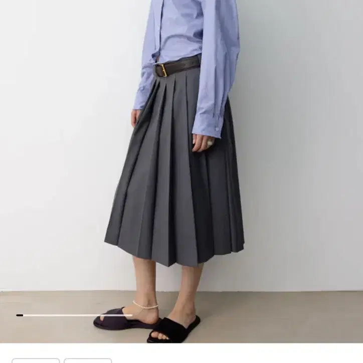 [BUNJANG] The Aperture Jade Pleats Skirt Grey New With Tags / 디애퍼처 제이드 플리츠 스커트 그레이 새상품 택o