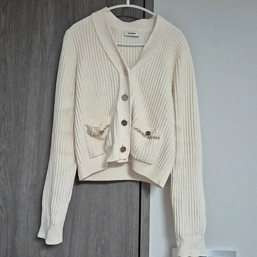 [BUNJANG] Sandro Gold Button Cardigan / 산드로 SANDRO 골드단추 가디건