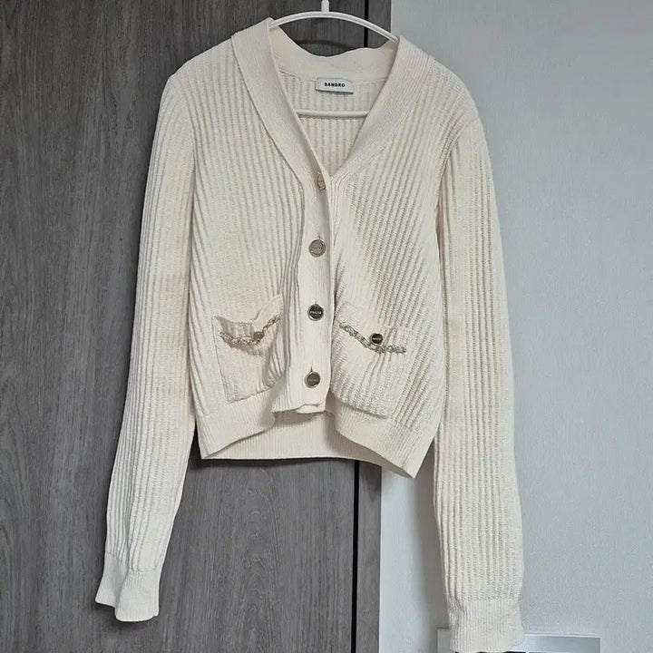 [BUNJANG] Sandro Gold Button Cardigan / 산드로 SANDRO 골드단추 가디건