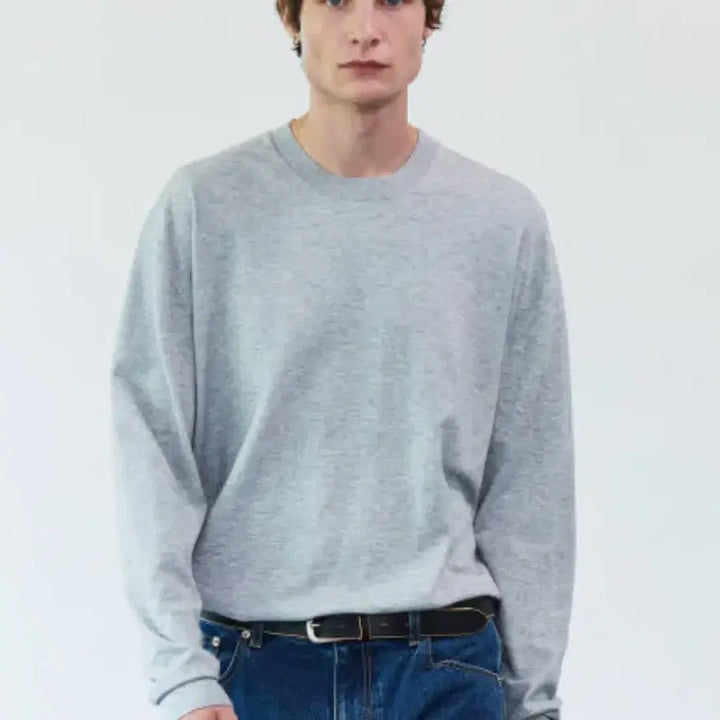 [BUNJANG] LeHar Everyday Crewneck Knit Gray M / 르아르 에브리데이 크루넥 니트 그레이 M