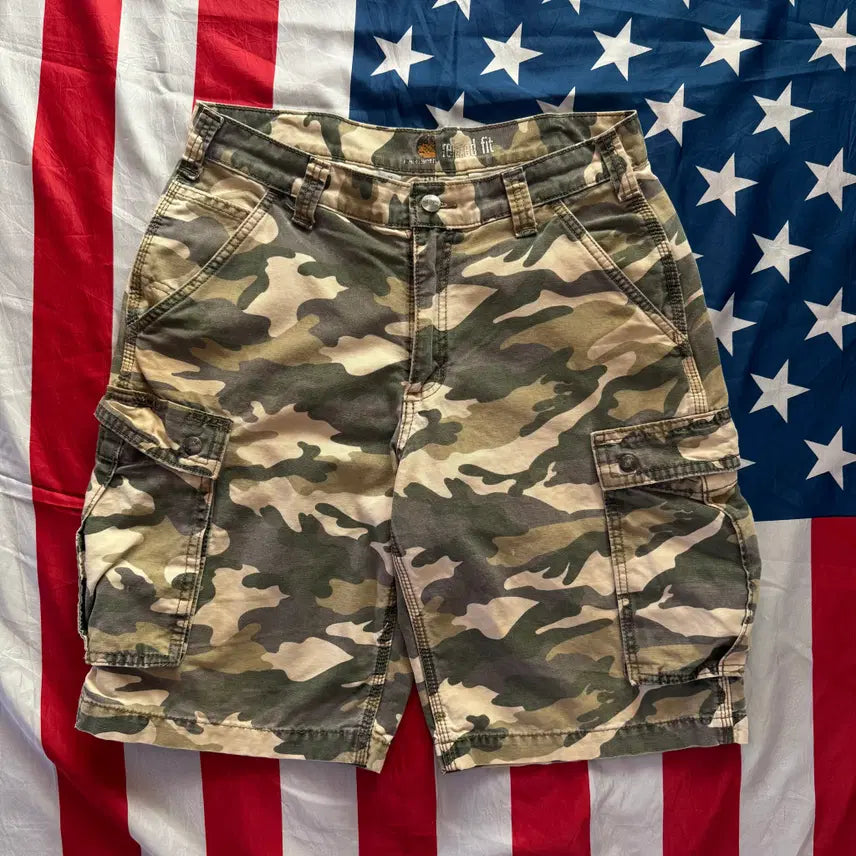 [BUNJANG] Carhartt Carpenter Camo Military Work Shorts / [Carhartt] 칼하트 카펜터 카모 밀리터리 워크팬츠 반바지 c-14