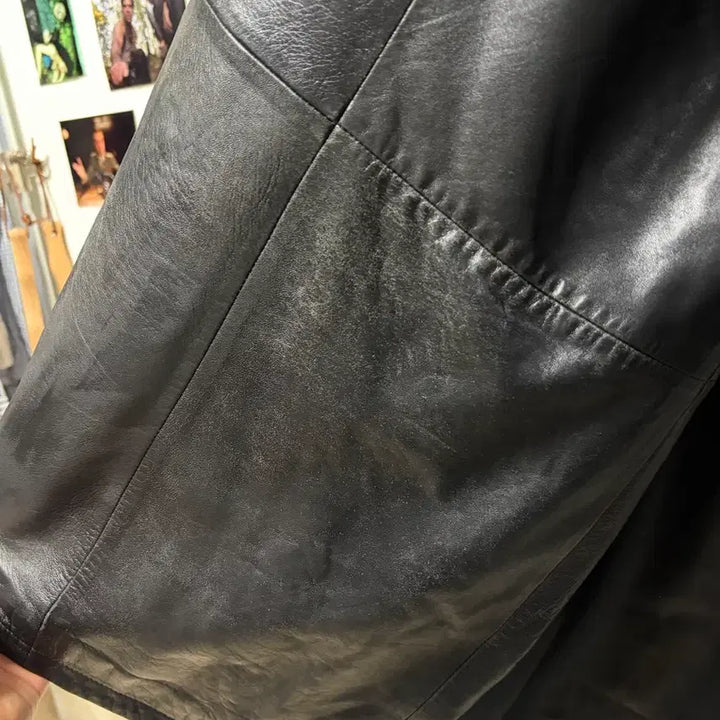 [SOLD OUT] L) 에디바우어 램스킨 레더 카코트 블랙 올드갭 카코트