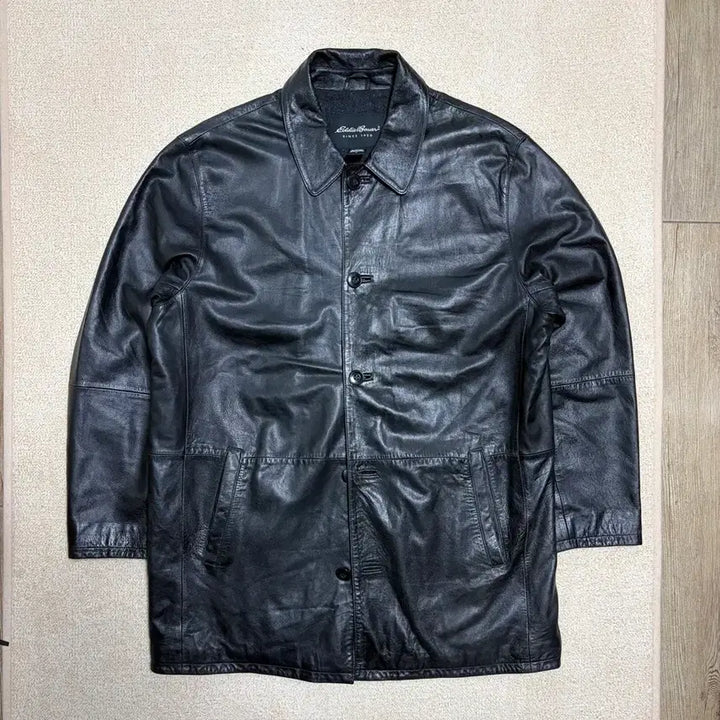 [SOLD OUT] L) 에디바우어 램스킨 레더 카코트 블랙 올드갭 카코트