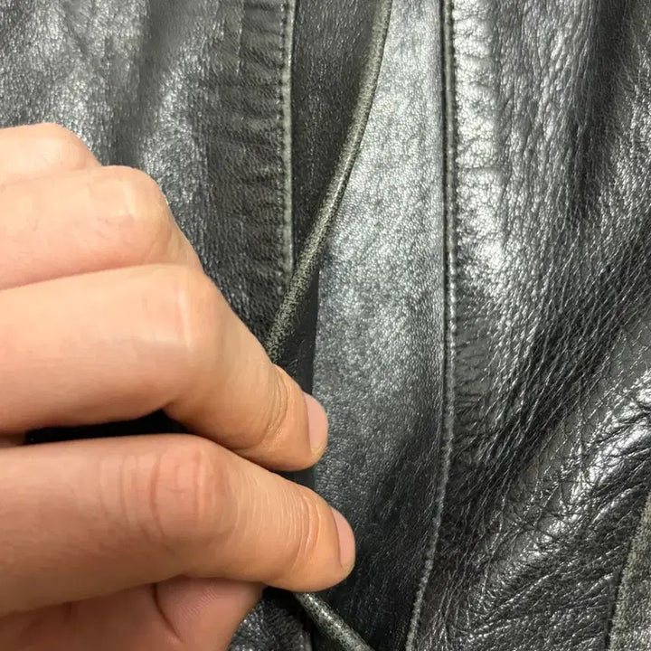 [SOLD OUT] L) 에디바우어 램스킨 레더 카코트 블랙 올드갭 카코트