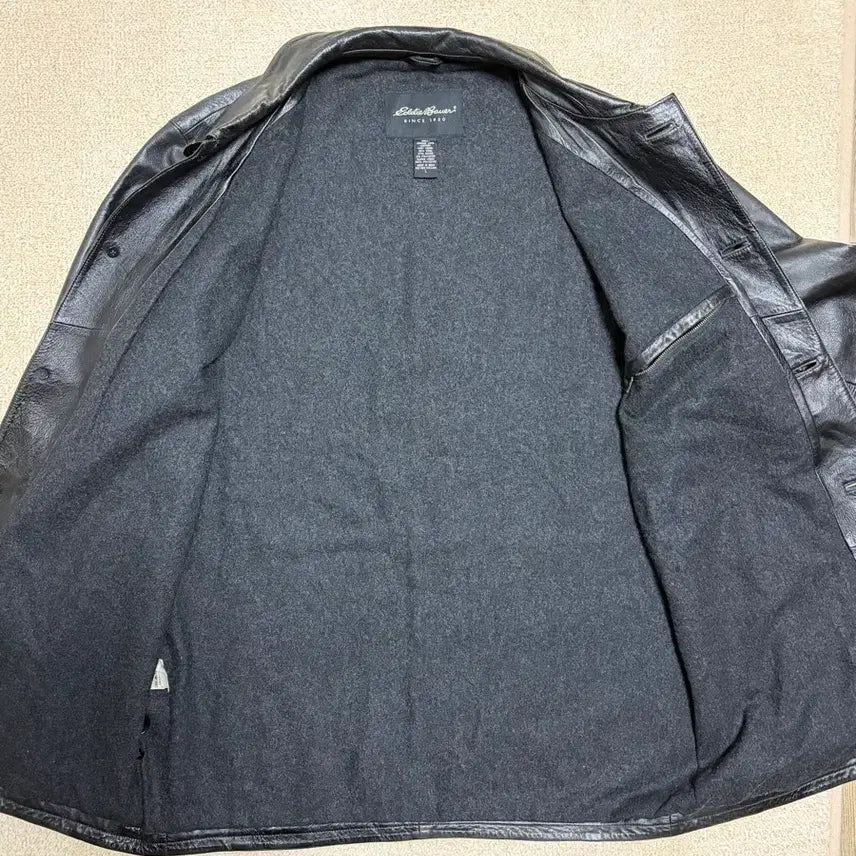 [SOLD OUT] L) 에디바우어 램스킨 레더 카코트 블랙 올드갭 카코트