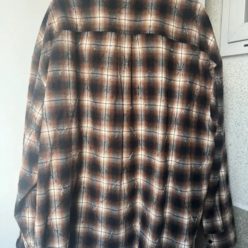 [BUNJANG] Juun.J Argyle Brown Shirt 52 / 준지 아가일 브라운 셔츠 52