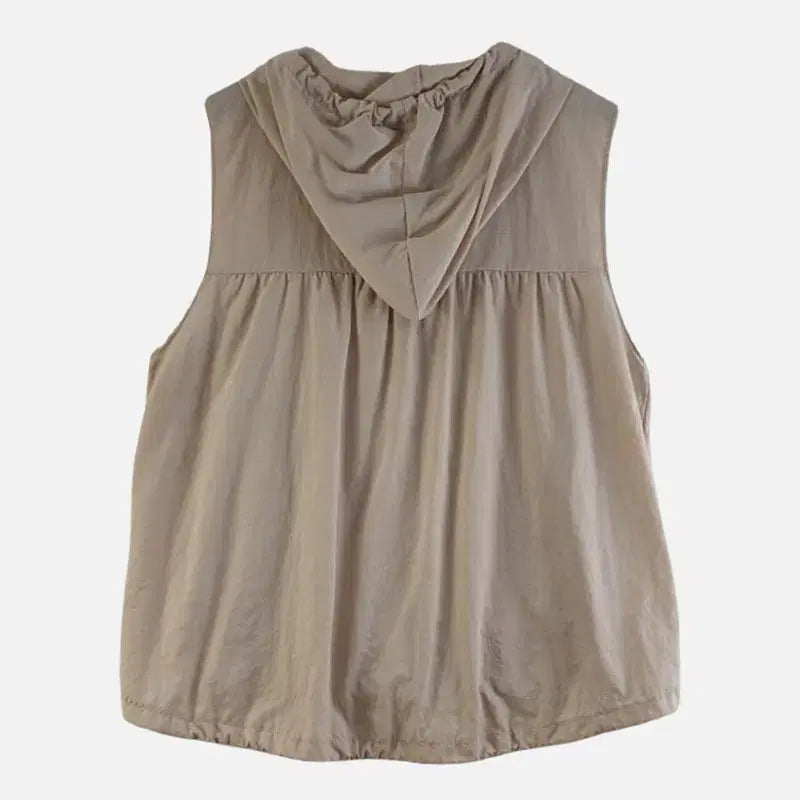 [SOLD OUT] 여FREE 후드 조끼 베이지 M6248