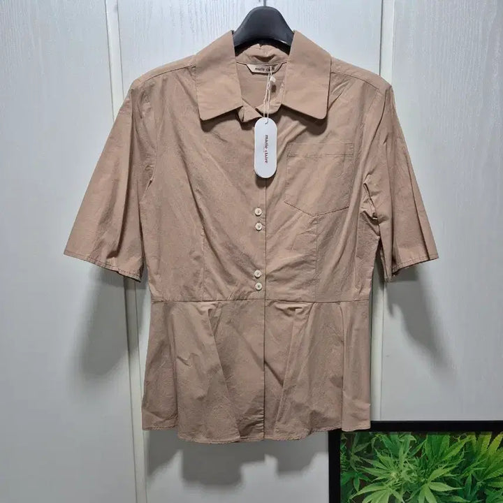 [BUNJANG] Marie Claire Brown 5-Sleeve Blouse / (타임세일)(새상품)마리끌레르 브라운 블라우스 5부