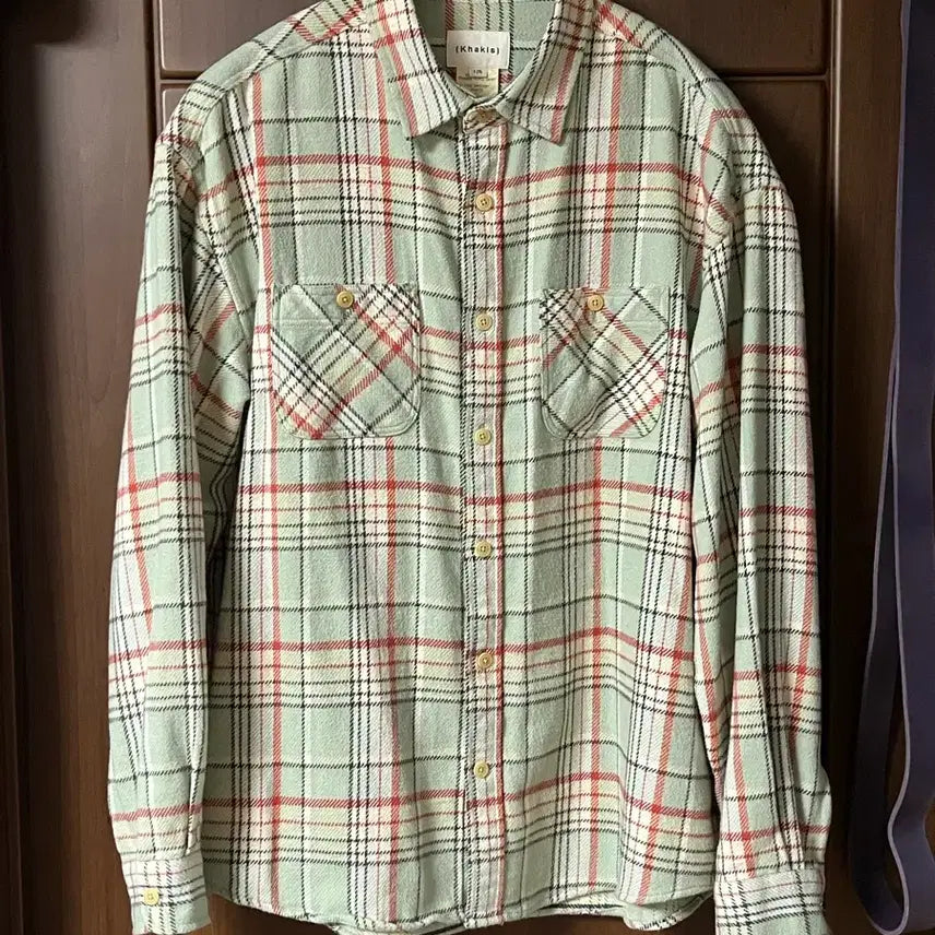 [BUNJANG] Kakis Brushed Plaid Shirt - Pale Green / 카키스 brushed plaid shirts 라지 L pale green