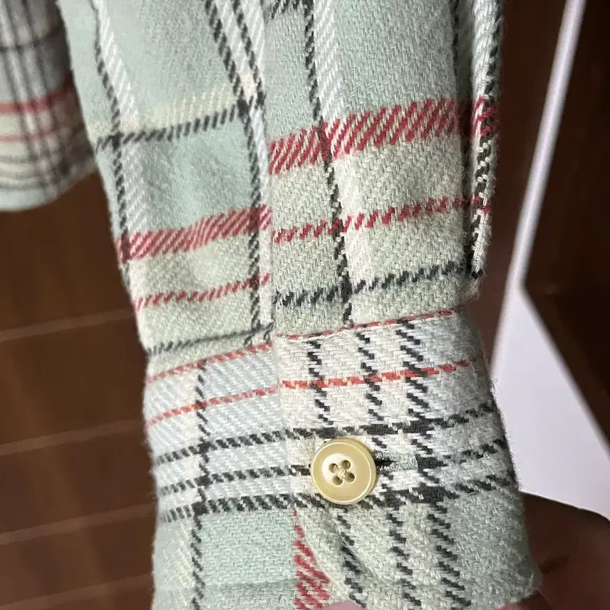 [BUNJANG] Kakis Brushed Plaid Shirt - Pale Green / 카키스 brushed plaid shirts 라지 L pale green