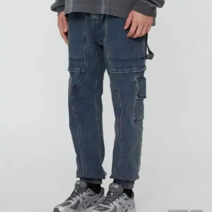 [SOLD OUT] [S/90/28-32] 일꼬르소 밴딩 카고 데님 조거 팬츠 블루
