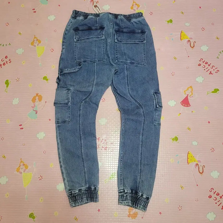 [SOLD OUT] [S/90/28-32] 일꼬르소 밴딩 카고 데님 조거 팬츠 블루