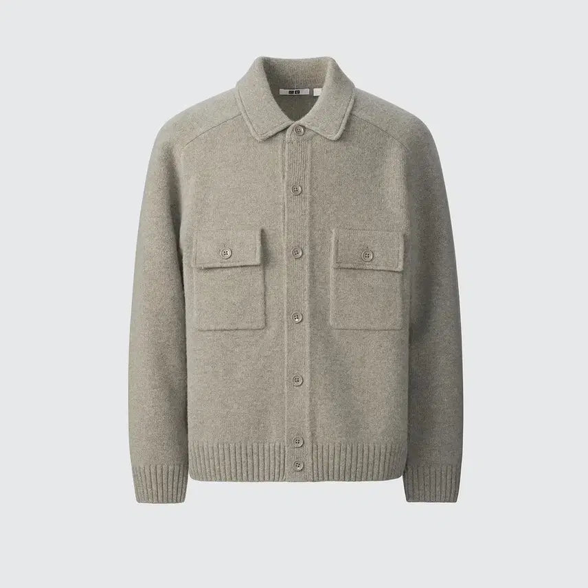 [BUNJANG] Uniqlo U Lambswool Knit Jacket Green / 유니클로U 램스울 니트재킷 그린