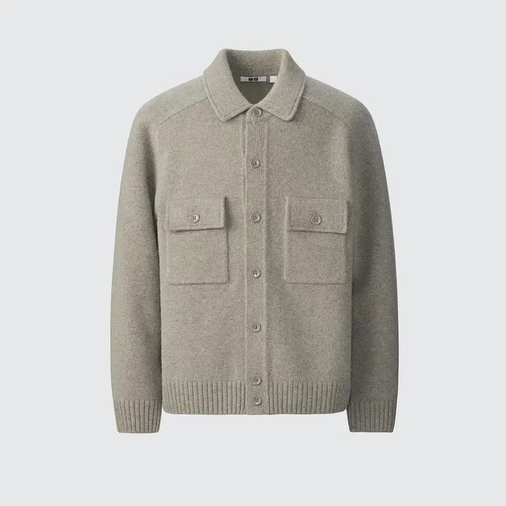 [BUNJANG] Uniqlo U Lambswool Knit Jacket Green / 유니클로U 램스울 니트재킷 그린
