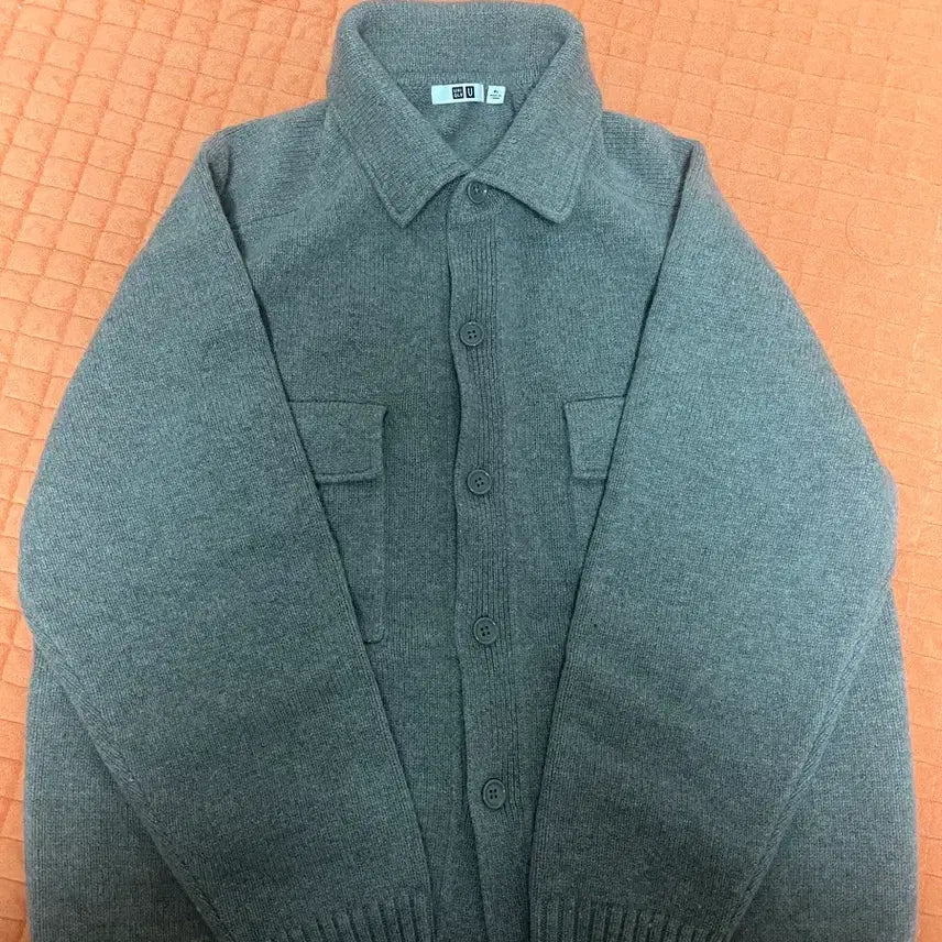 [BUNJANG] Uniqlo U Lambswool Knit Jacket Green / 유니클로U 램스울 니트재킷 그린