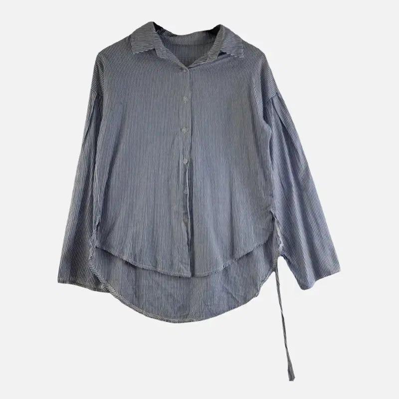 [BUNJANG] FREE Striped Shirt Light Blue / 여FREE 스트라이프 셔츠 라이트 블루 M6242