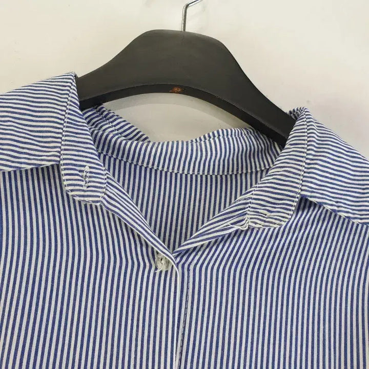 [BUNJANG] FREE Striped Shirt Light Blue / 여FREE 스트라이프 셔츠 라이트 블루 M6242