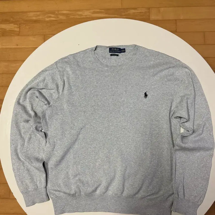 [SOLD OUT] 폴로 랄프로렌 피마 코튼 회색 그레이 니트 L