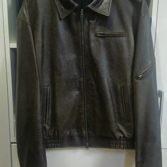 [BUNJANG] Anytime Roric Vintage Leather Jacket Black L / 애니타임로릭 빈티지 레더자켓 블랙 L