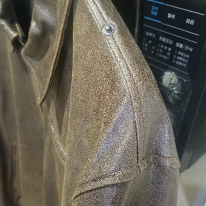 [BUNJANG] Anytime Roric Vintage Leather Jacket Black L / 애니타임로릭 빈티지 레더자켓 블랙 L