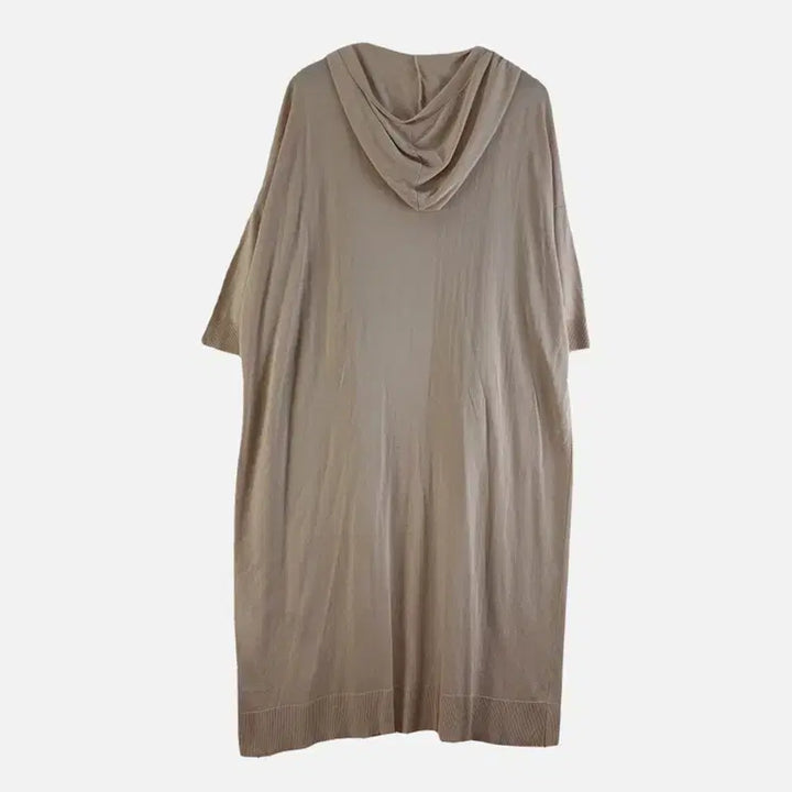 [BUNJANG] FREE Beige Long Cardigan / 여FREE 반팔 롱 가디건 베이지 M6245