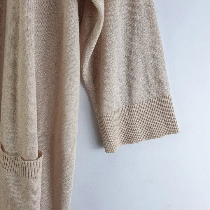 [BUNJANG] FREE Beige Long Cardigan / 여FREE 반팔 롱 가디건 베이지 M6245