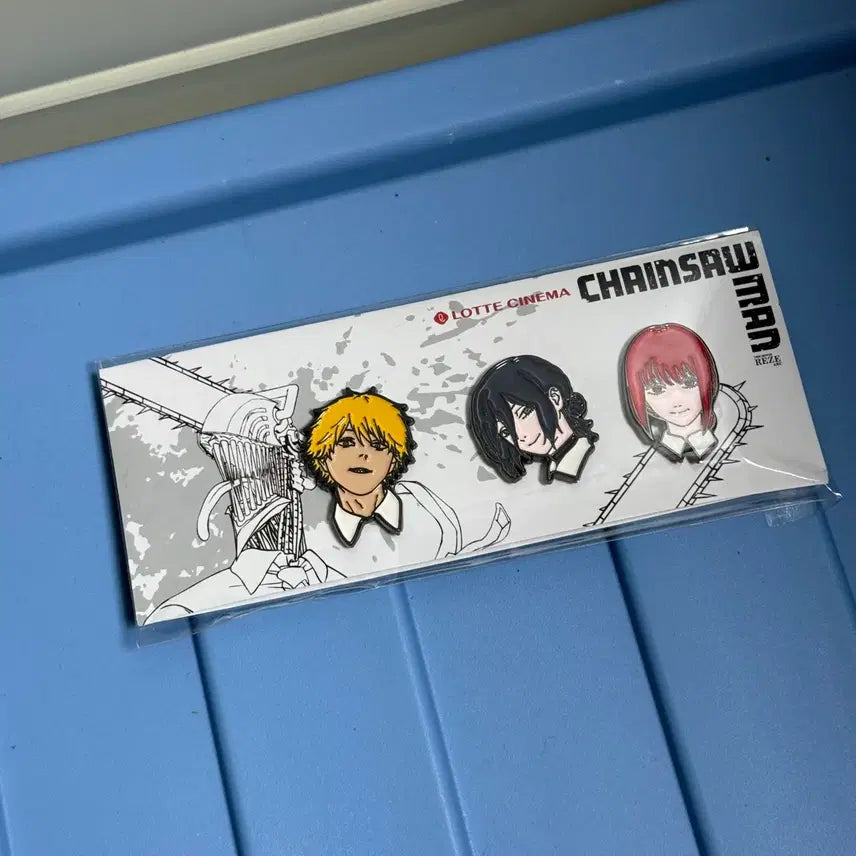 [BUNJANG] Chainsaw Man Lotte Cinema Collaboration Badge Set / 체인소맨 롯데시네마 콜라보 뱃지세트 덴지 레제 마키마