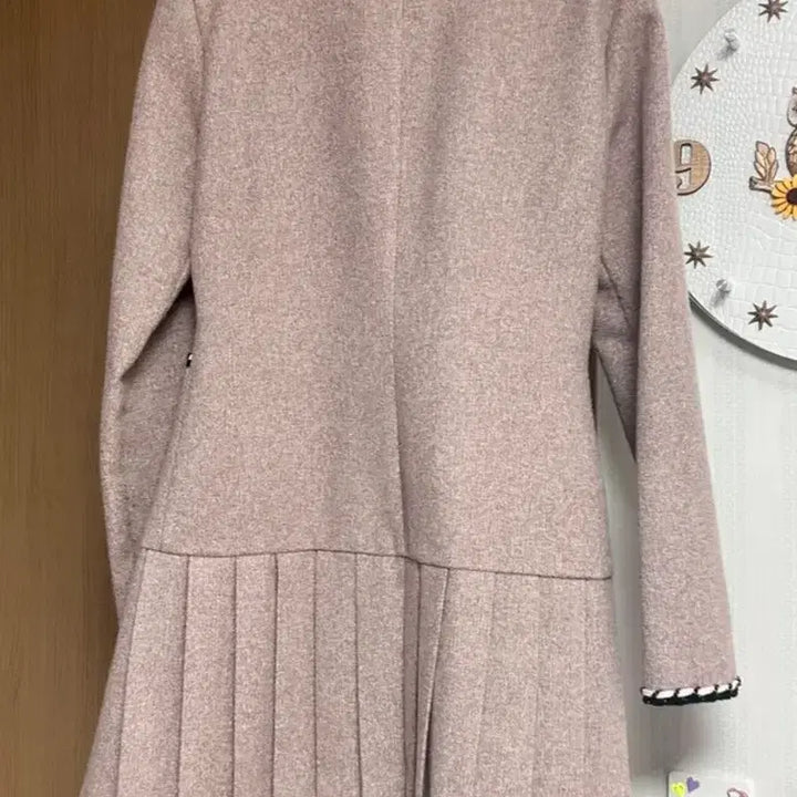 [BUNJANG] Tweed Pleated Dress Style Coat / 트위드 플리츠 원피스 스타일 코트