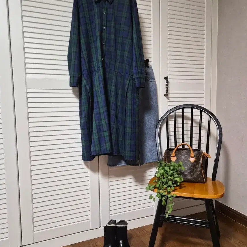 [BUNJANG] Studio Tomboy Check Pattern Long Dress / 스튜디오 톰보이원피스