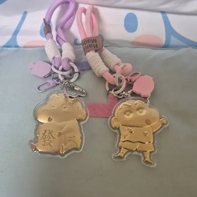 [BUNJANG] Crayon Shin-chan Golden Keychain Strap New / 짱구 황금색 키링  스트랩 새상품