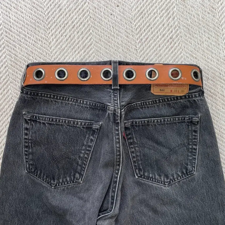 [SOLD OUT] 빈티지  웨스턴 아일렛 디테일 레더 벨트