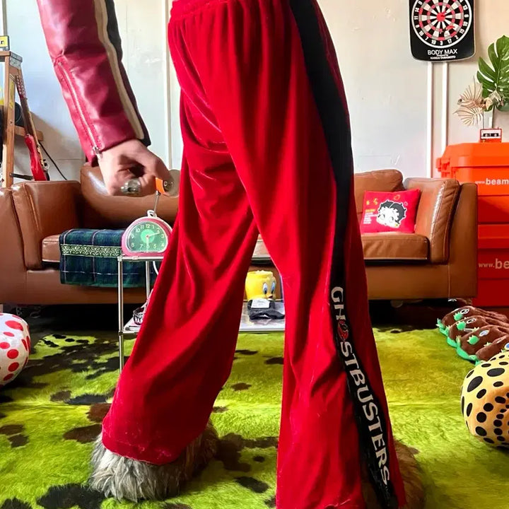 [BUNJANG] CLOSSHI Ghostbusters Vintage Velour Track Pants / 고스트 버스터즈 X CLOSSHI 일본 빈티지 벨루어 트랙 팬츠 바지