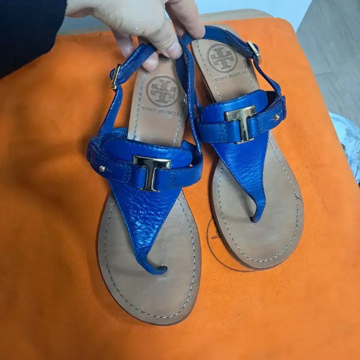 [BUNJANG] Tory Burch Blue Wedge Sandals Size 6.5 (US) / 토리버치 블루 웨지 샌들 6.5 약235