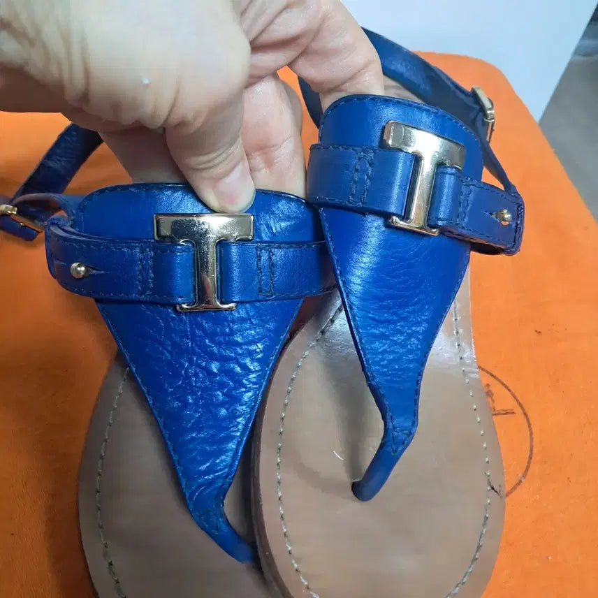 [BUNJANG] Tory Burch Blue Wedge Sandals Size 6.5 (US) / 토리버치 블루 웨지 샌들 6.5 약235