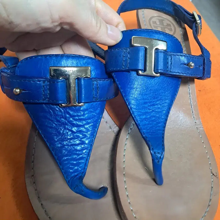 [BUNJANG] Tory Burch Blue Wedge Sandals Size 6.5 (US) / 토리버치 블루 웨지 샌들 6.5 약235