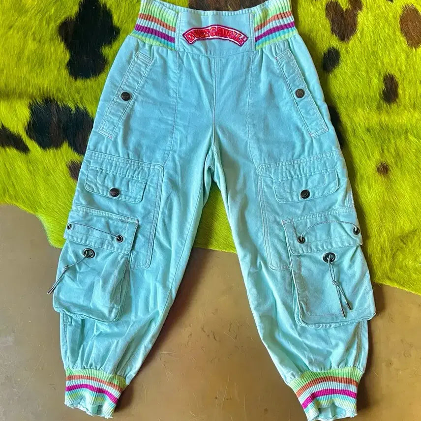 [SOLD OUT] JUST CAVALLI 06ss 아카이브 밴딩 카고 조거 팬츠 바지