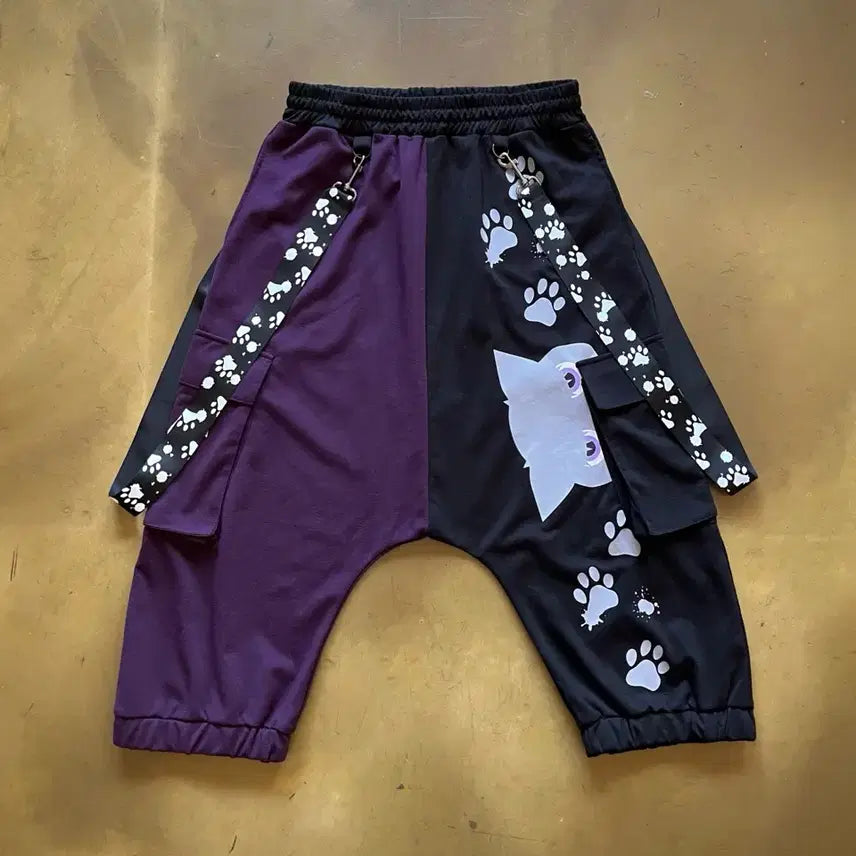[SOLD OUT] BuBBzu 일본 빈티지 와이드 스트랩 지뢰계 버뮤다 스웻 팬츠 바지