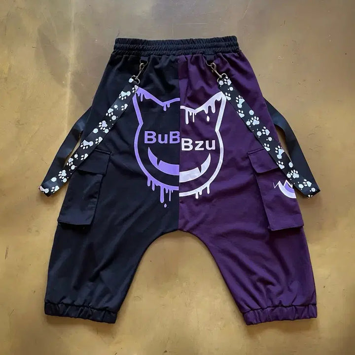 [SOLD OUT] BuBBzu 일본 빈티지 와이드 스트랩 지뢰계 버뮤다 스웻 팬츠 바지