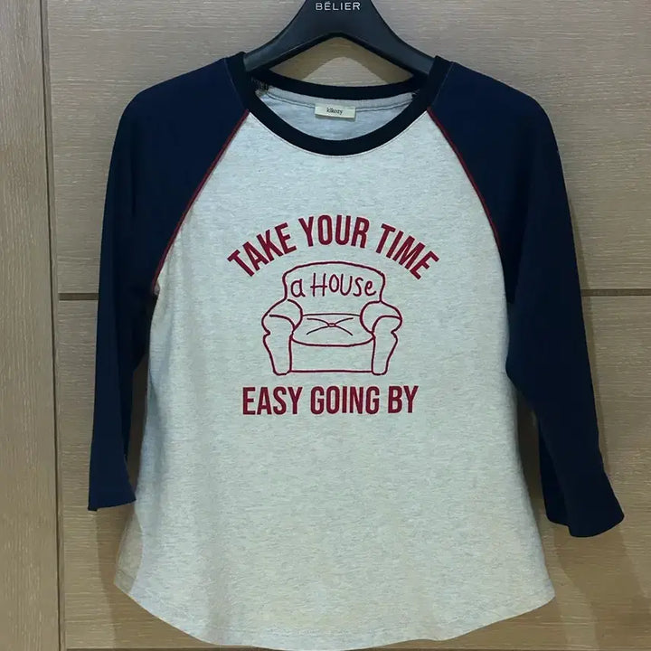 [BUNJANG] Kikozi Raglan 7-Sleeve T-Shirt Navy / 키코지 7부 나그랑