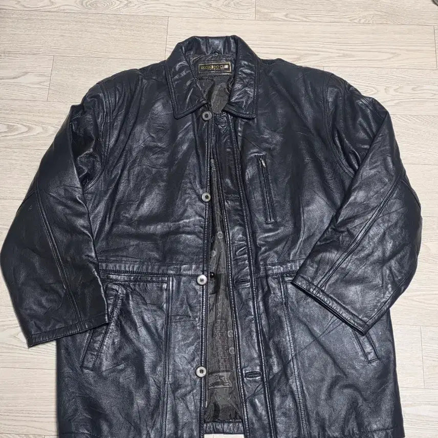 [BUNJANG] Rich Gold Club Black Lambskin Leather Jacket / 리치골드클럽 블랙 양가죽 자켓 L