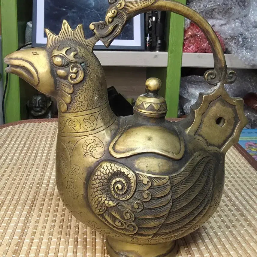 [BUNJANG] Brass Rooster Teapot / 닭머리 황동 주전자